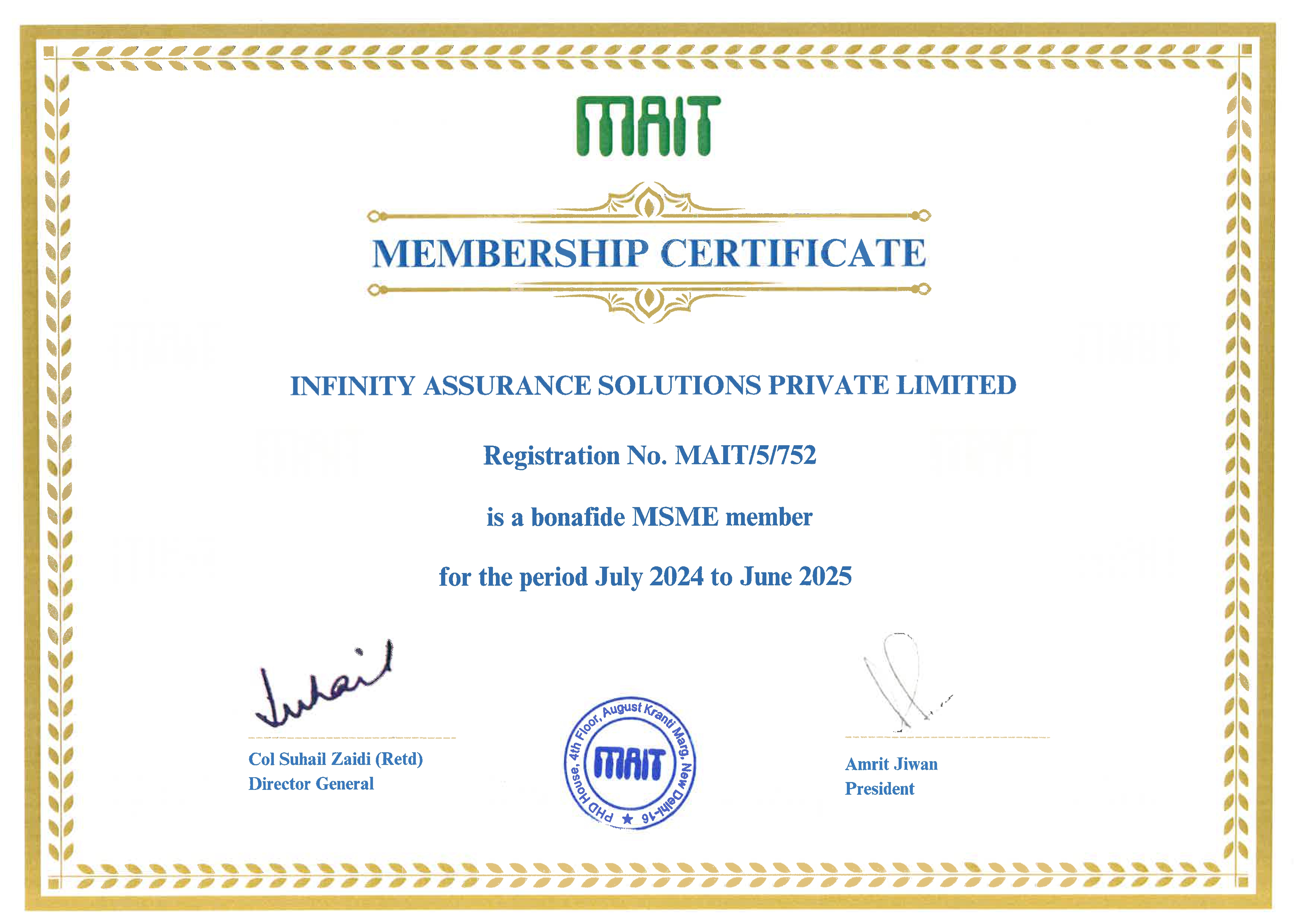 Membership Certificate